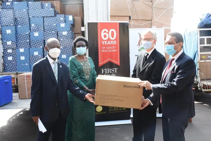 AKUH & German government donate covid-19 testing kits to Uganda government