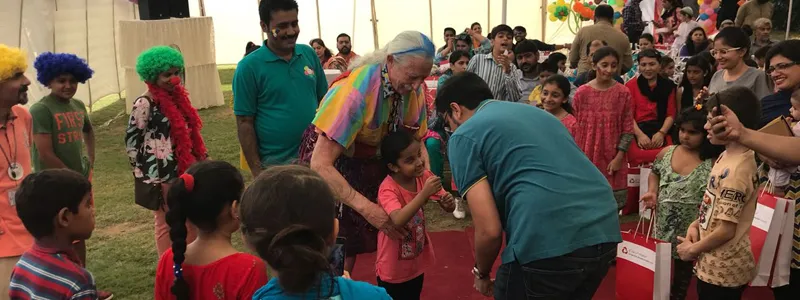 Patch Adams Lifts Spirits by Clowning with the Children's Hospital Patients