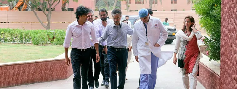 Shehzad Roy visits the Children's Hospital at the Aga Khan University Hospital