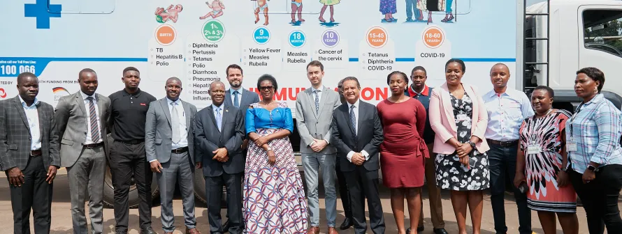 AKUH & German government donate mobile vaccination clinics to Uganda government