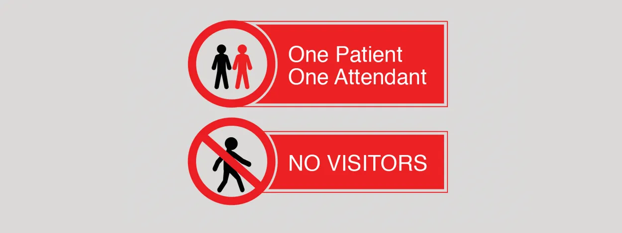 Notice | One Attendant Per Patient permitted and No Visitors allowed
