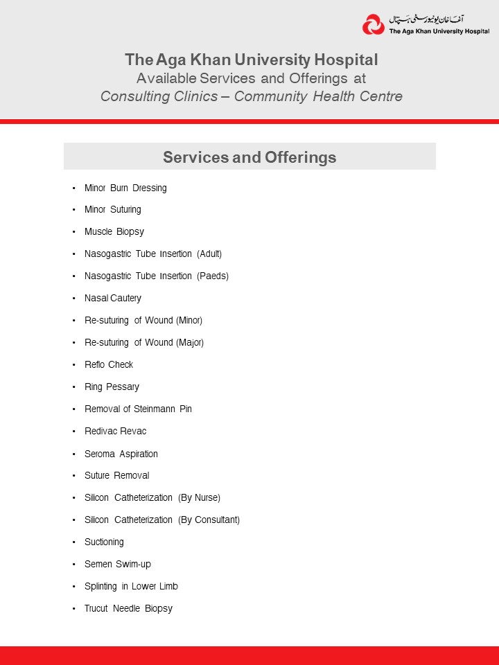 Services And Offerings At Chc